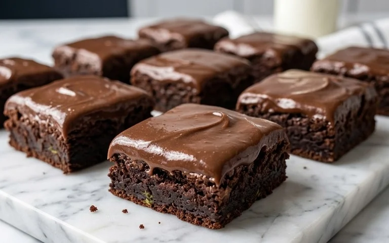 Zucchini Brownies with 1 minute Frosting!